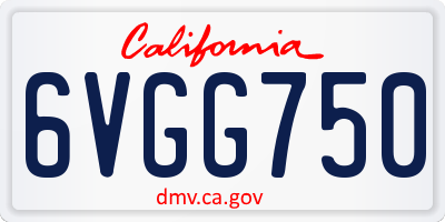 CA license plate 6VGG750