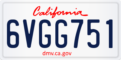 CA license plate 6VGG751