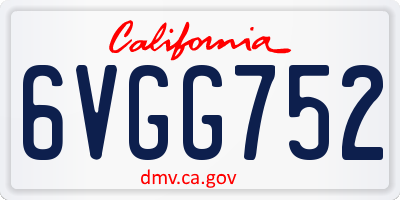 CA license plate 6VGG752