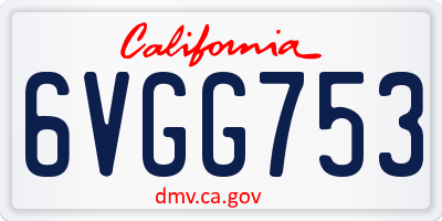 CA license plate 6VGG753