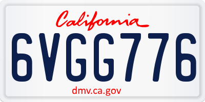 CA license plate 6VGG776