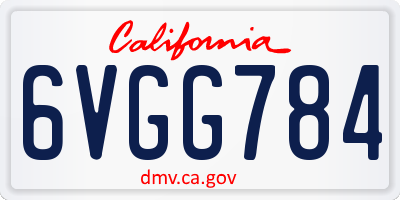 CA license plate 6VGG784