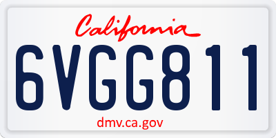 CA license plate 6VGG811