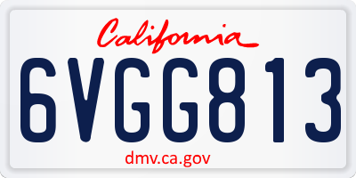 CA license plate 6VGG813