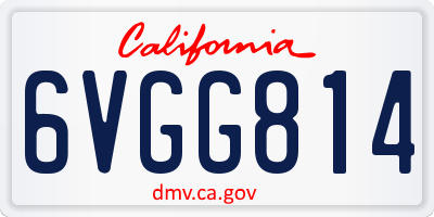 CA license plate 6VGG814