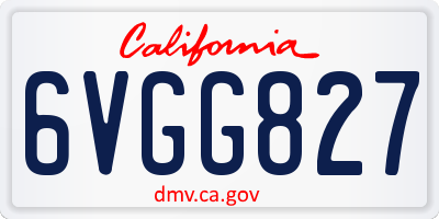 CA license plate 6VGG827