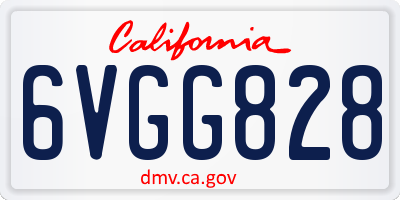 CA license plate 6VGG828