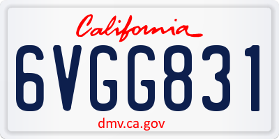 CA license plate 6VGG831
