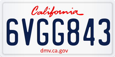 CA license plate 6VGG843