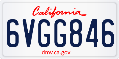 CA license plate 6VGG846