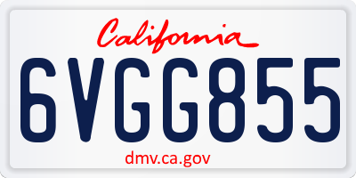 CA license plate 6VGG855