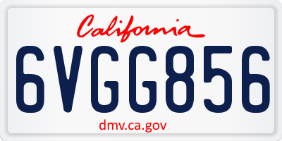 CA license plate 6VGG856