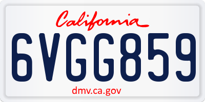 CA license plate 6VGG859