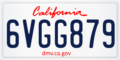 CA license plate 6VGG879