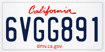 CA license plate 6VGG891