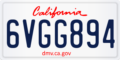 CA license plate 6VGG894