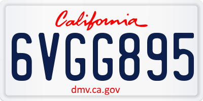 CA license plate 6VGG895