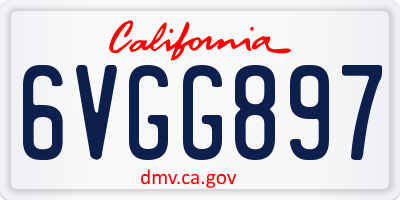 CA license plate 6VGG897
