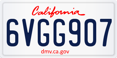 CA license plate 6VGG907