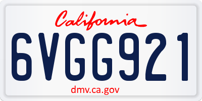 CA license plate 6VGG921