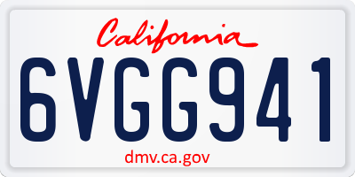 CA license plate 6VGG941