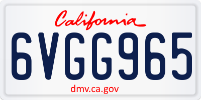CA license plate 6VGG965