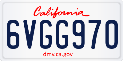 CA license plate 6VGG970