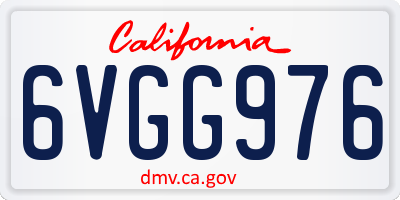 CA license plate 6VGG976
