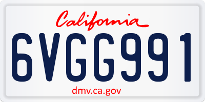 CA license plate 6VGG991