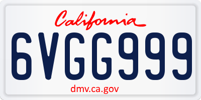 CA license plate 6VGG999