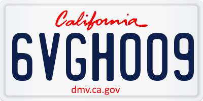 CA license plate 6VGH009
