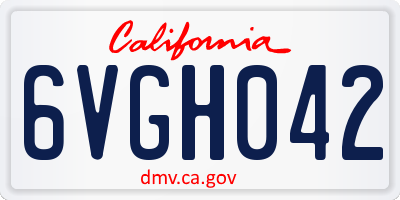 CA license plate 6VGH042