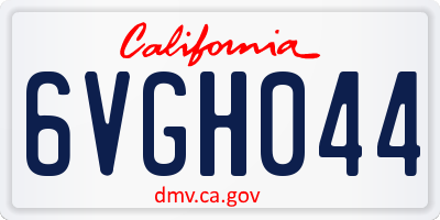 CA license plate 6VGH044
