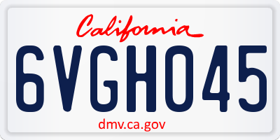 CA license plate 6VGH045