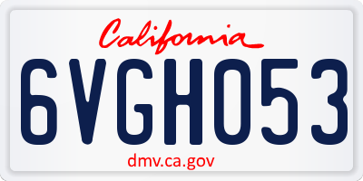 CA license plate 6VGH053