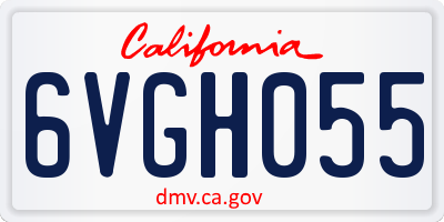 CA license plate 6VGH055