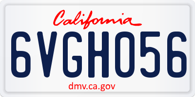 CA license plate 6VGH056