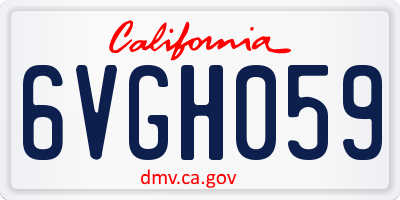 CA license plate 6VGH059