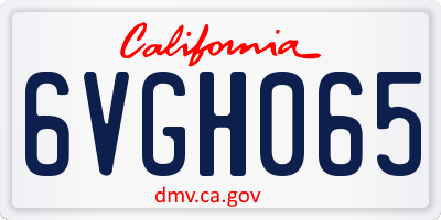 CA license plate 6VGH065