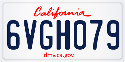 CA license plate 6VGH079