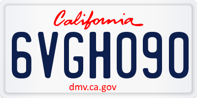 CA license plate 6VGH090