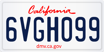CA license plate 6VGH099