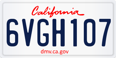 CA license plate 6VGH107