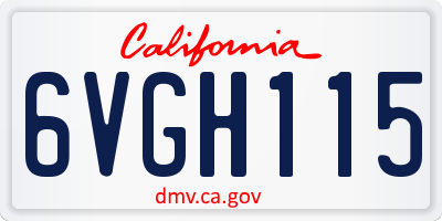 CA license plate 6VGH115