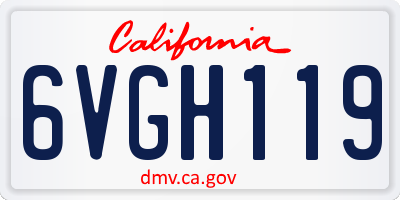 CA license plate 6VGH119