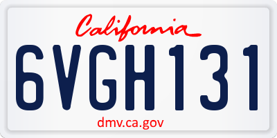 CA license plate 6VGH131