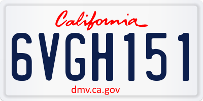 CA license plate 6VGH151