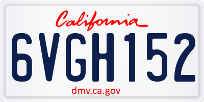 CA license plate 6VGH152