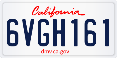 CA license plate 6VGH161