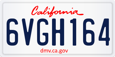 CA license plate 6VGH164